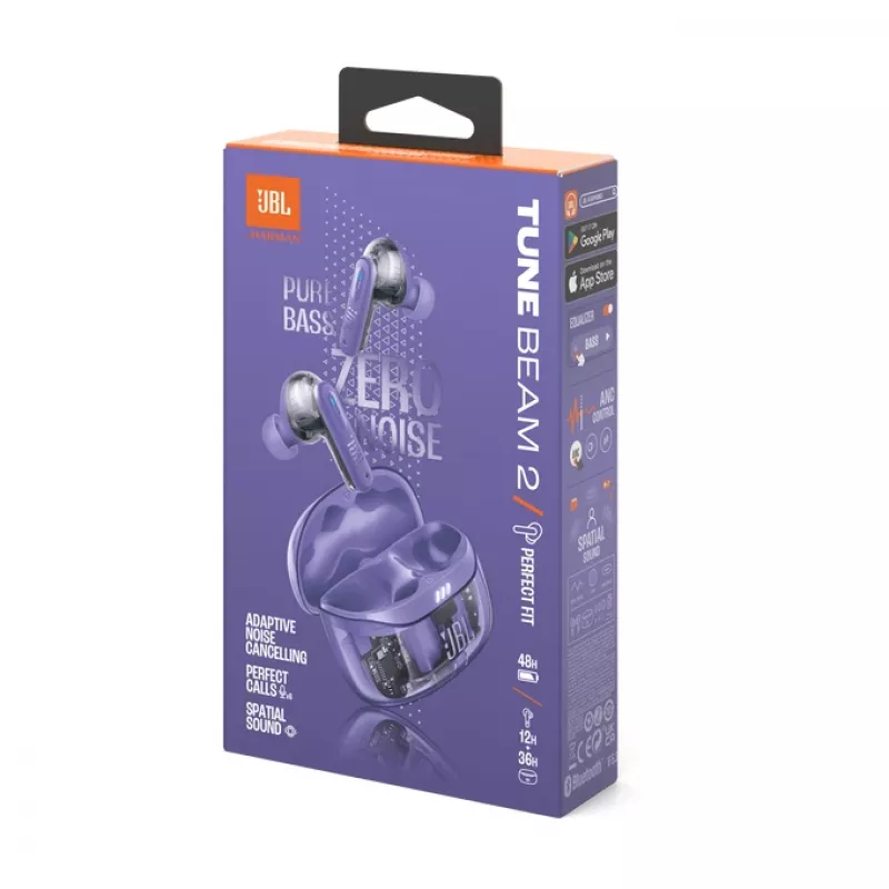 JBL Tune Beam 2 Ghost Edition Headset Wireless In-Ear Musica/Quotidiano Bluetooth Viola