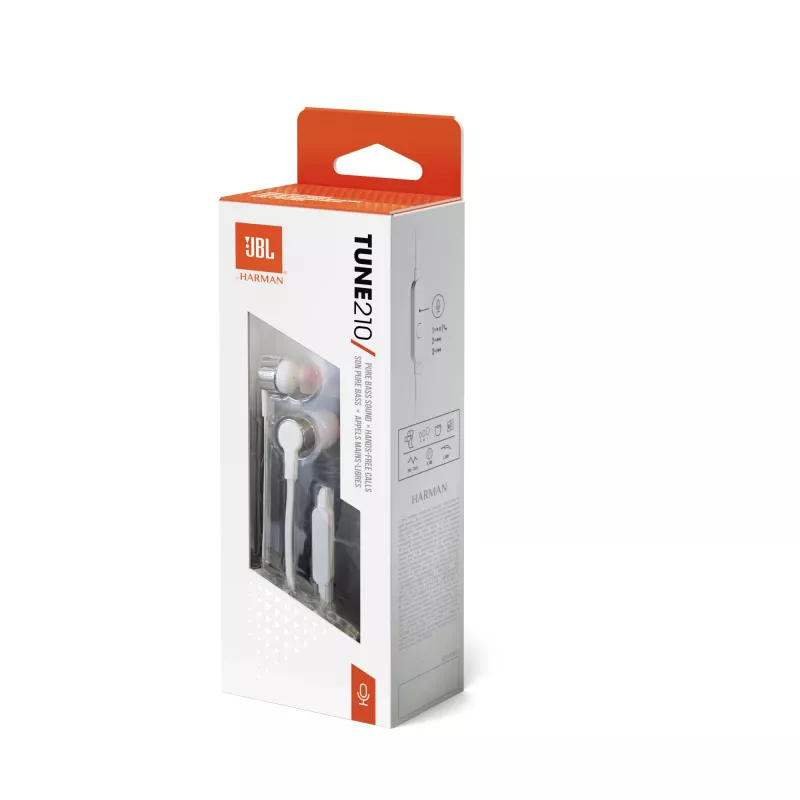 JBL Tune 210 Grigio, con filo, 20 - 20000 Hz, Musica, Headset, Grigio