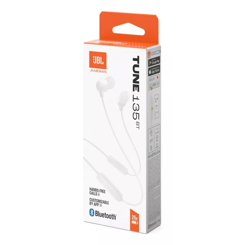 JBL Tune 135BT Headset Wireless In-Ear Chiamate/Musica Bluetooth Bianco