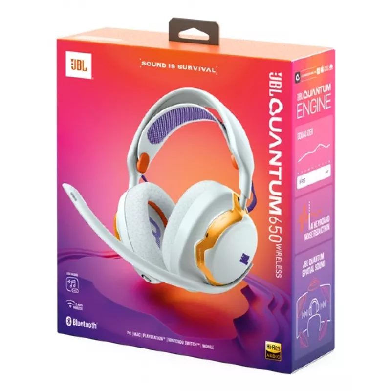 JBL Quantum 650 cuffie wireless con archetto gaming USB Type-C Bluetooth turchese