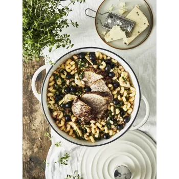 Tefal padella in ghisa da portata LOV E25972, rotonda 3,8 L, 28 cm, beige
