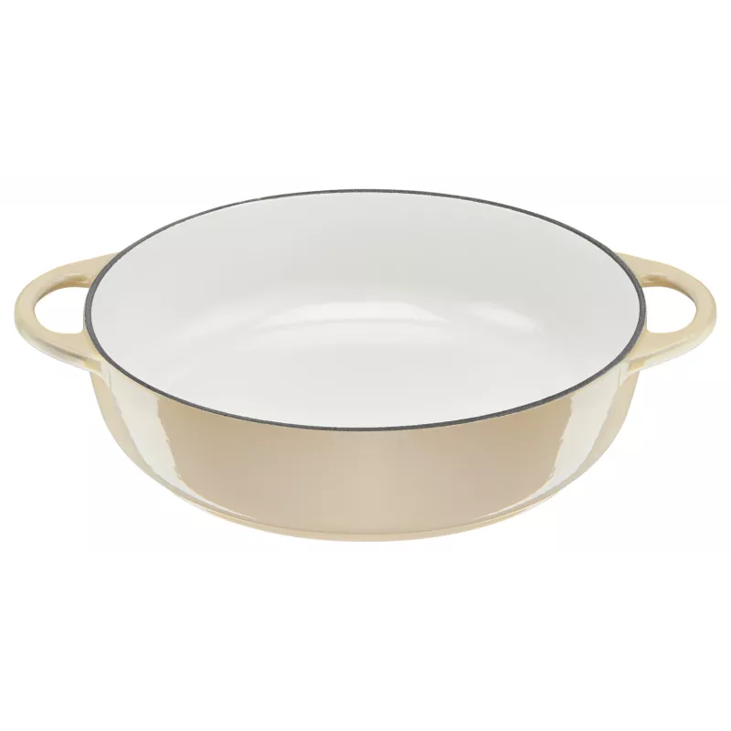 Tefal padella in ghisa da portata LOV E25972, rotonda 3,8 L, 28 cm, beige