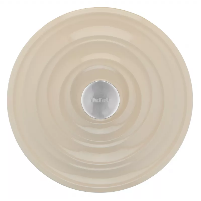 Tefal padella in ghisa da portata LOV E25972, rotonda 3,8 L, 28 cm, beige