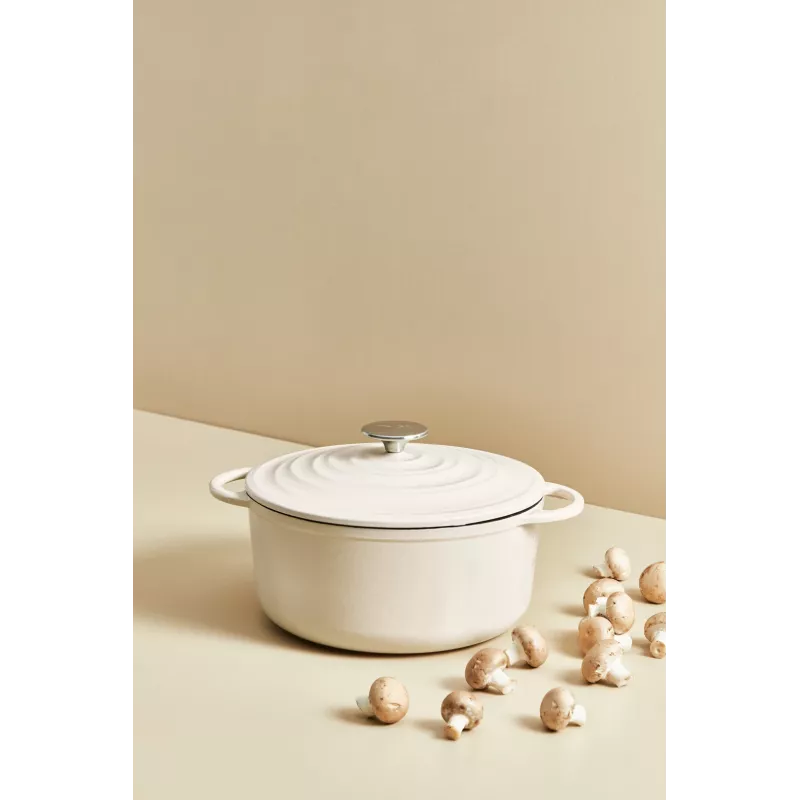 Tefal padella in ghisa da portata LOV E25972, rotonda 3,8 L, 28 cm, beige