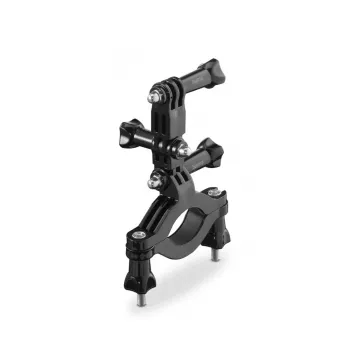 HAMA supporto passivo per action camera — grande, nero, per biciclette e outdoor (adatto per tubi 2,5–6,2 cm)