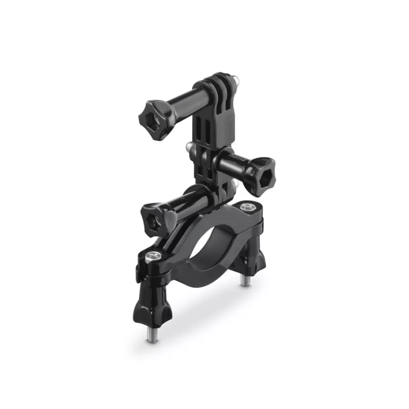 HAMA supporto passivo per action camera — grande, nero, per biciclette e outdoor (adatto per tubi 2,5–6,2 cm)
