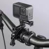 HAMA supporto passivo per action camera — grande, nero, per biciclette e outdoor (adatto per tubi 2,5–6,2 cm)