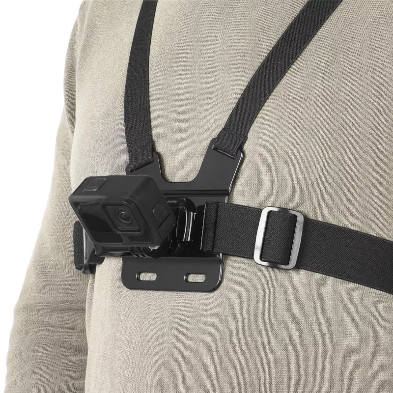 Cinghia pettorale per fotocamera HAMA 00004567 per action cam (compatibile GoPro), nero, supporto pettorale regolabile