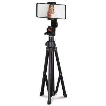 Treppiede Hama Rotary Smartphone II per smartphone e fotocamera digitale, 3 gambe, portata max 1 kg, altezza 41,5–150 cm, nero