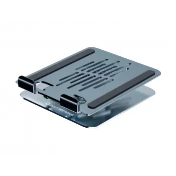 Supporto multimediale per tablet CONCEPTRONIC THANA09G — supporto pieghevole orientabile, base girevole a 360°, regolabile in altezza, grigio, 150×110×40 mm
