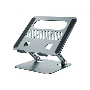 Supporto per laptop CONCEPTRONIC THANA10G — pieghevole in alluminio, regolabile in altezza, grigio, 240×220×50 mm