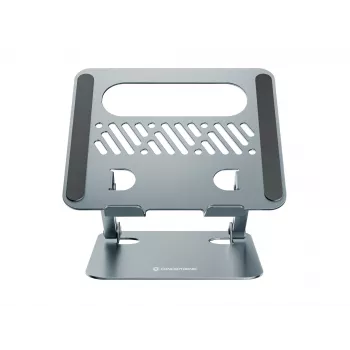 Supporto per laptop CONCEPTRONIC THANA10G — pieghevole in alluminio, regolabile in altezza, grigio, 240×220×50 mm