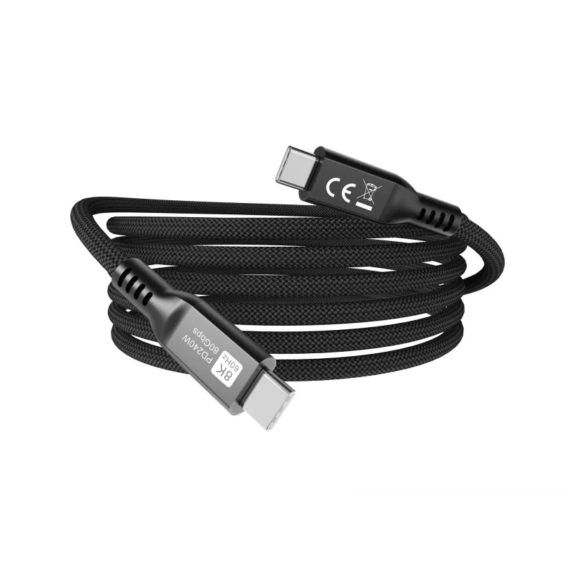 Cavo USB4 Gen4x2 C-C EQUIP 2 m, 80 Gbit/s, PD 240 W, 8K@60Hz, nero