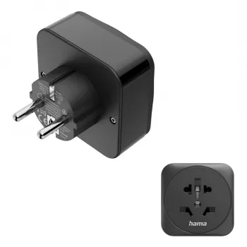 Hama 00223460 adattatore spina di rete tipo E/F ibrido universale nero