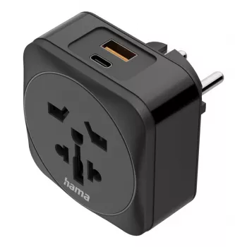 Hama 00223460 adattatore spina di rete tipo E/F ibrido universale nero