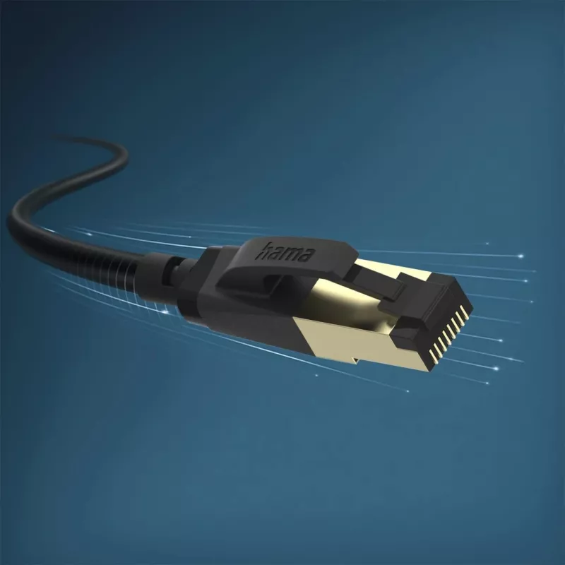 Hama 00202003 cavo di rete nero 5 m Cat8 S/FTP (S-STP)