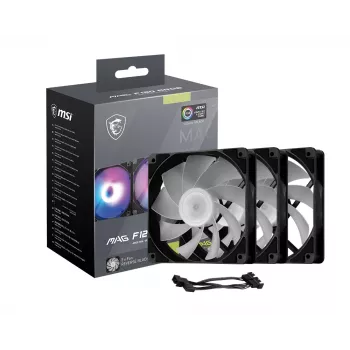 Ventola per case MSI MAG F120 ARGB x3 — 120 mm, 1300 giri/min, cuscinetto idraulico, nero