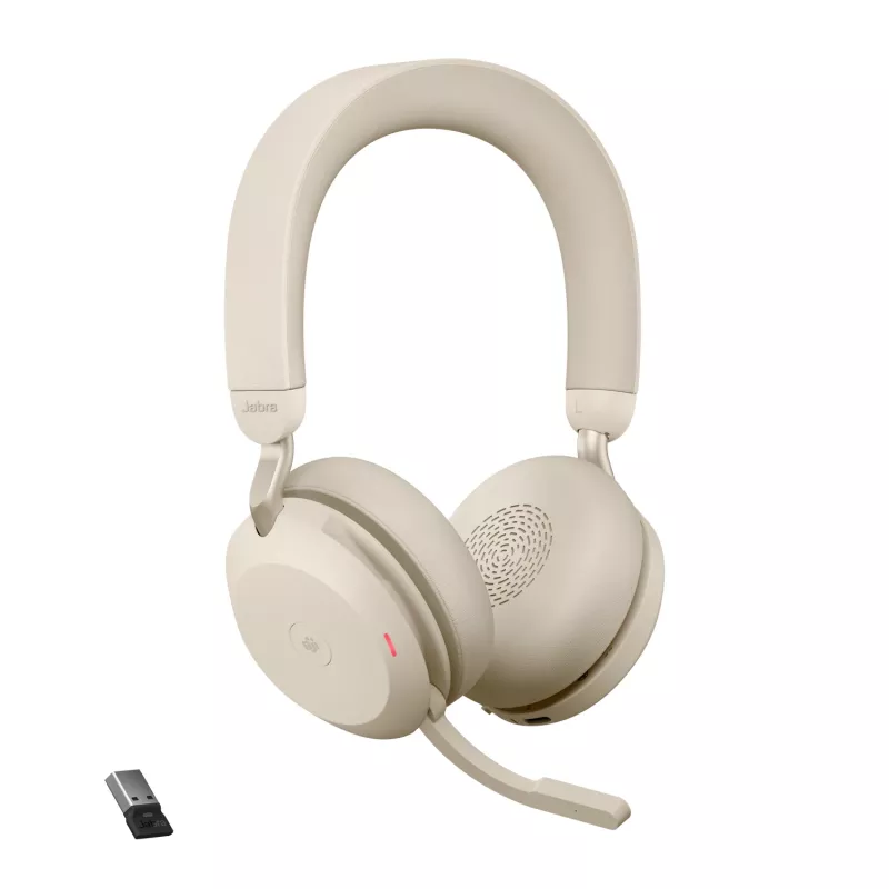 Jabra Evolve2 75 - USB-A MS Teams - beige, wireless, ufficio/call center, 20 - 20000 Hz, 197 g, cuffie, beige