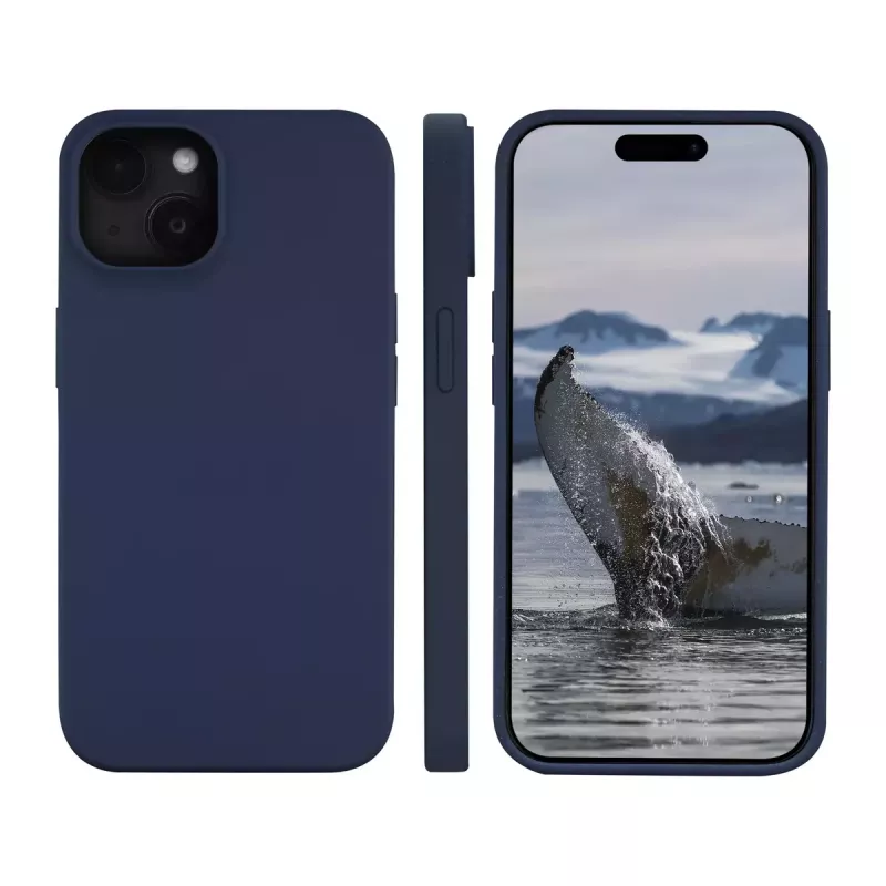 dbramante1928 Monaco custodia in silicone compatibile MagSafe per iPhone 15 Pacific Blue