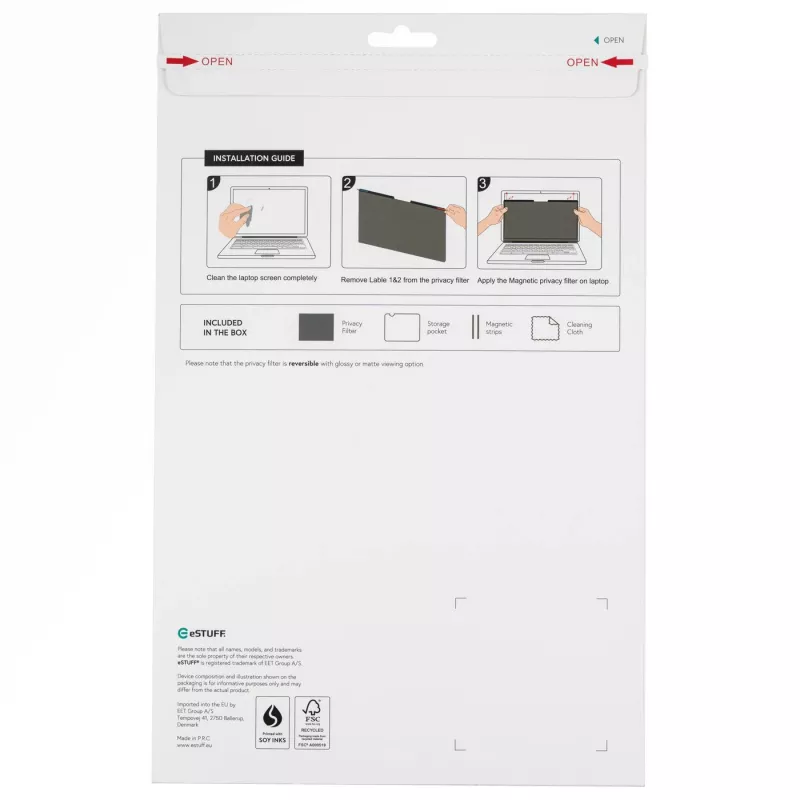 eSTUFF GLBM16351225 filtro privacy magnetico 16", 16:10