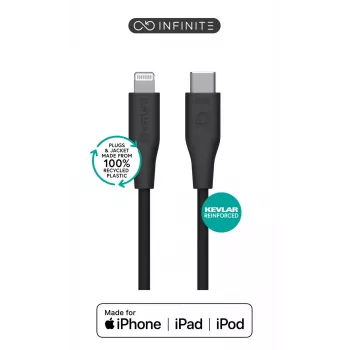 Cavo Lightning a USB-C eSTUFF ES602180 — 1 m, nero, certificato MFi, RoHS