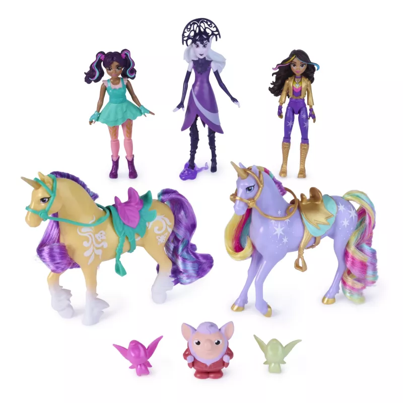 Unicorn Academy, Magic Unleashed Adventure Pack, idea regalo di Pasqua, include bambole Sophia, Ava, Ravenzella, unicorni Wildstar, Leaf & altro
