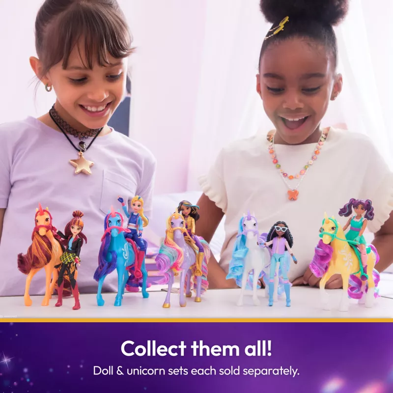 Unicorn Academy, Magic Unleashed Adventure Pack, idea regalo di Pasqua, include bambole Sophia, Ava, Ravenzella, unicorni Wildstar, Leaf & altro