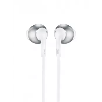 JBL Tune 205, con filo, 20 - 20000 Hz, chiamate/musica, 14,3 g, headset, cromo, bianco