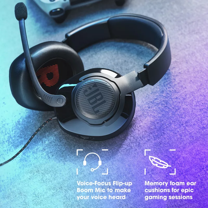 JBL Quantum 200 NERO, con filo, 20 - 20000 Hz, gaming, 248 g, cuffie, nero