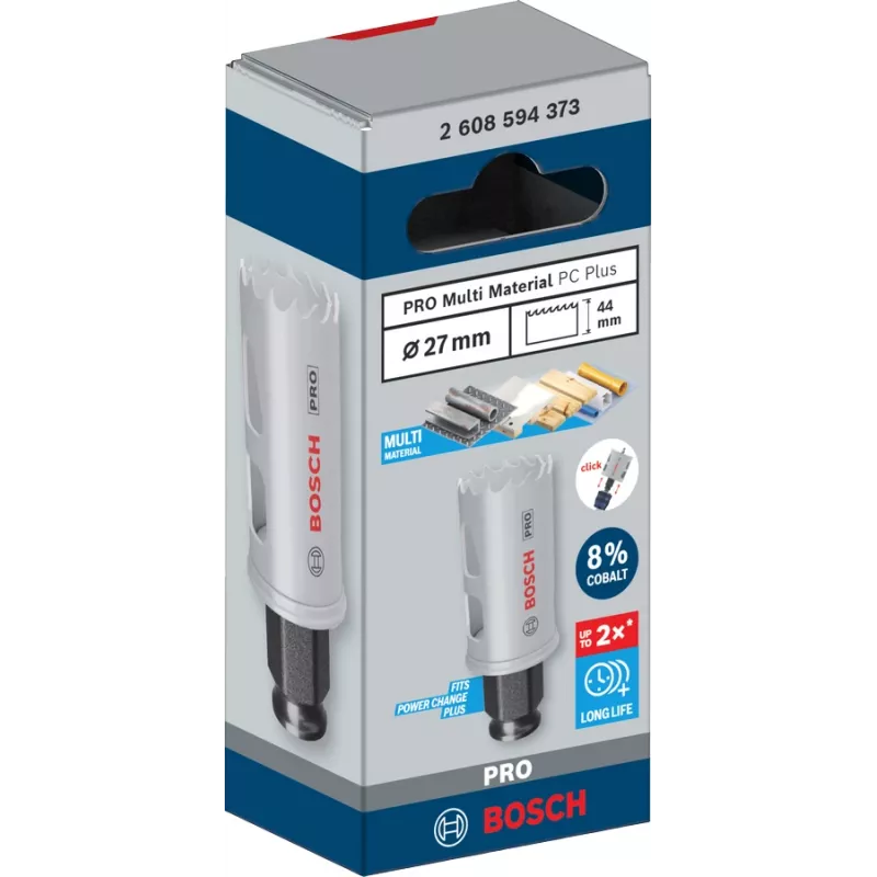 Sega a tazza Bosch PRO Multi Material PC Plus 44/27 mm — singola, per trapano, Ø27 mm