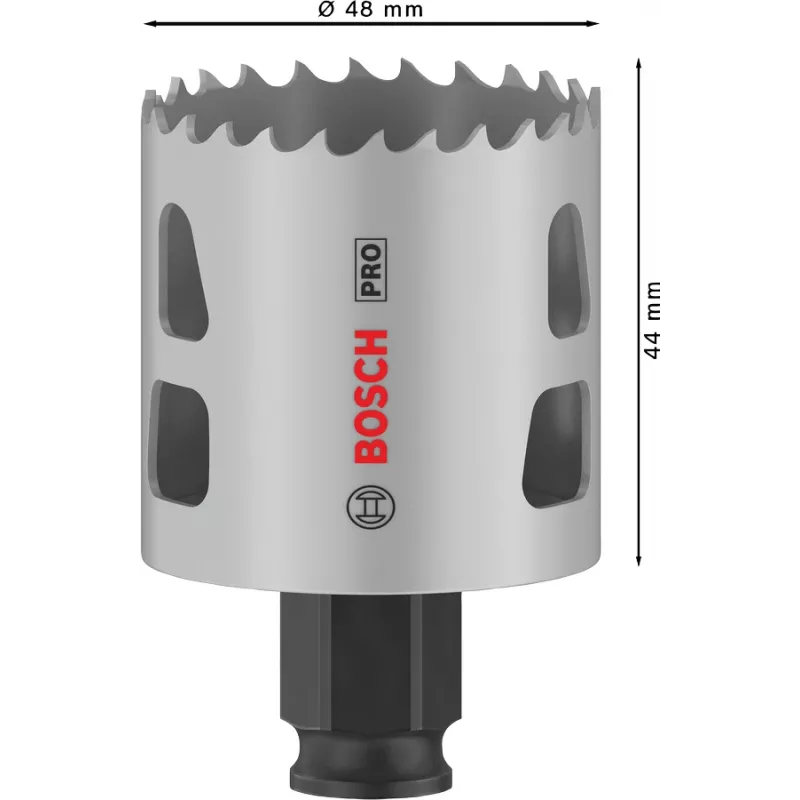 Sega a tazza Bosch PRO Multi Material PC Plus 44/48 mm — pezzo singolo per trapano