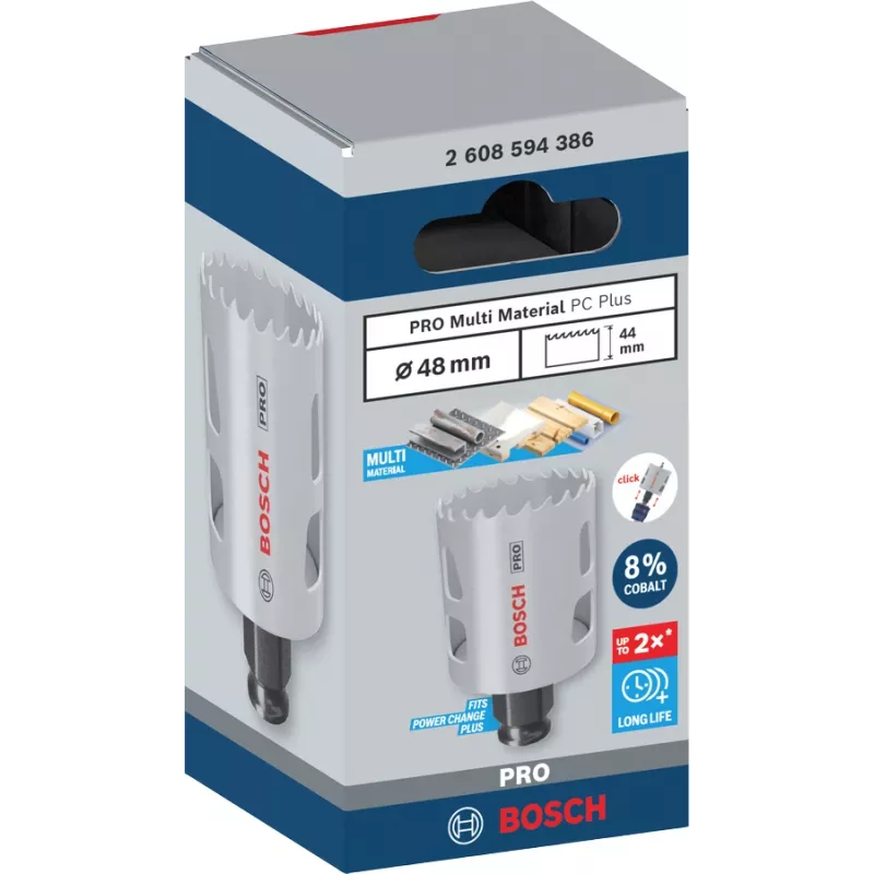 Sega a tazza Bosch PRO Multi Material PC Plus 44/48 mm — pezzo singolo per trapano