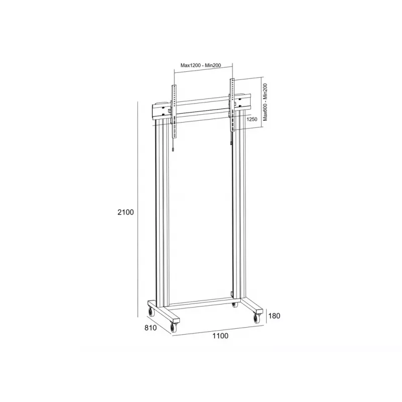 Multibrackets M Public Display Stand 210 Dual Pillar Wheelbase nero