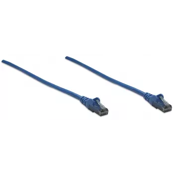 Intellinet cavo patch di rete, Cat6, 10 m, blu, CCA, U/UTP, PVC, RJ45, contatti placcati oro, protezione del fermo, guaina anti-piega, garanzia a vita