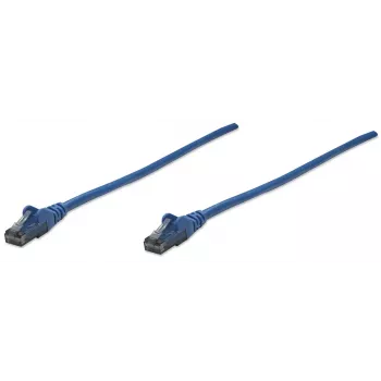 Intellinet cavo patch di rete, Cat6, 10 m, blu, CCA, U/UTP, PVC, RJ45, contatti placcati oro, protezione del fermo, guaina anti-piega, garanzia a vita