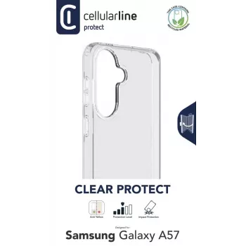 Cellularline Clear Protect - Galaxy A57 custodia rigida con bordi in gomma