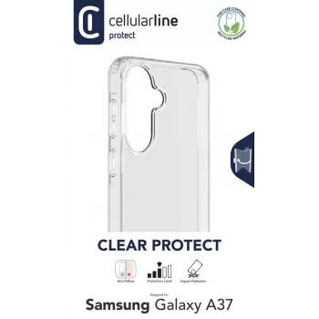 Cellularline Clear Protect – Galaxy A37 custodia rigida con bordi in gomma