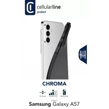 Cellularline CHROMA – Galaxy A57 cover TPU colorata con superficie opaca e antiscivolo e interno in microfibra antigraffio. Protegge bordi e tasti senza alterare il design del telefono.
