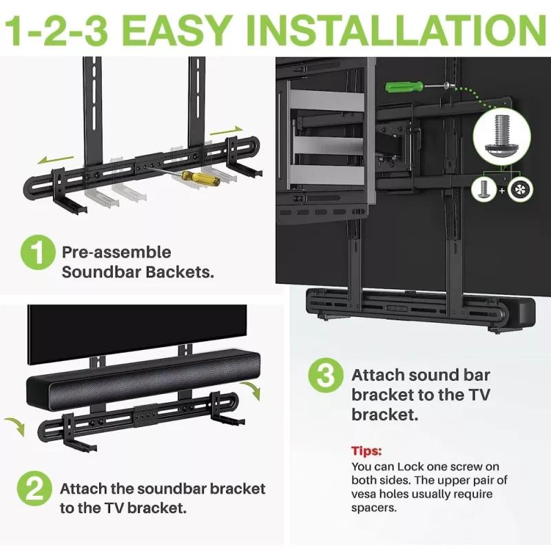 Techly supporto a parete universale per soundbar Max VESA 600x400