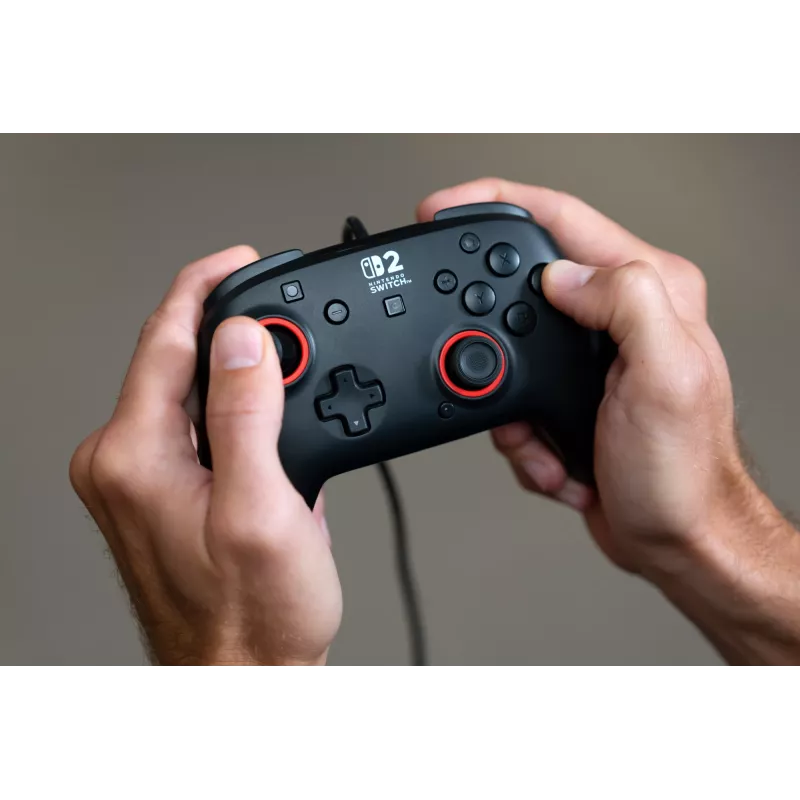 Controller da gaming con filo Turtle Beach Rematch per Nintendo Switch 2 – USB-C, cavo 3 m, tasto indietro, D-pad, nero