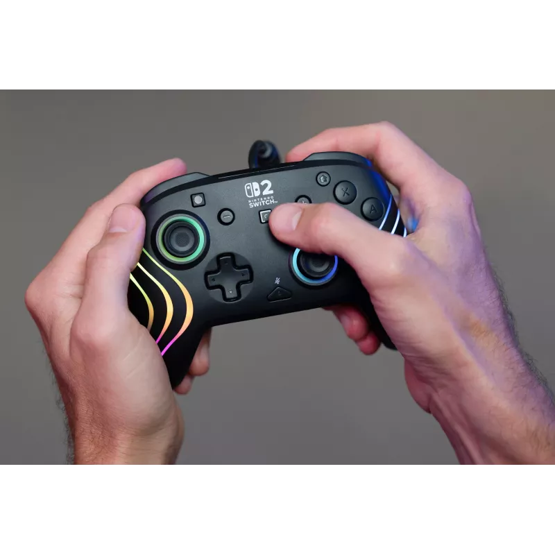 Gamepad Turtle Beach Afterglow Wave nero gamepad RGB con filo per Nintendo Switch / Switch 2, USB-C, cavo 3 m