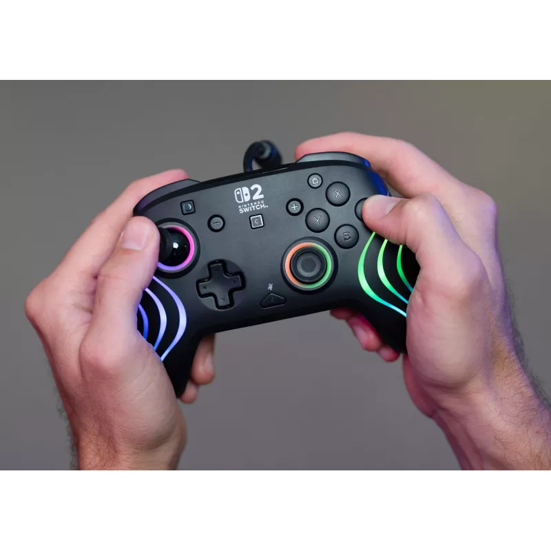 Gamepad Turtle Beach Afterglow Wave nero gamepad RGB con filo per Nintendo Switch / Switch 2, USB-C, cavo 3 m