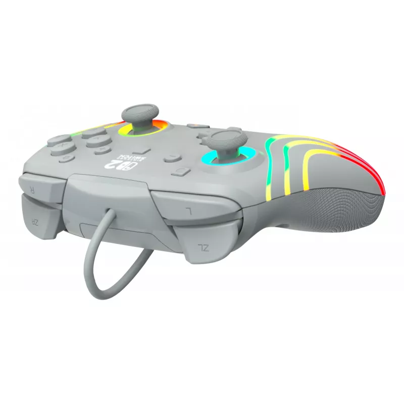 Controller da gaming RGB con filo Turtle Beach Afterglow Wave grigio – USB-C, cavo 3 m, per Nintendo Switch / Switch 2 / Switch OLED