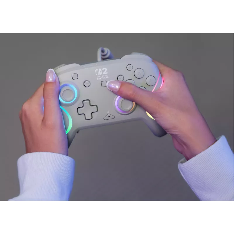 Controller da gaming RGB con filo Turtle Beach Afterglow Wave grigio – USB-C, cavo 3 m, per Nintendo Switch / Switch 2 / Switch OLED