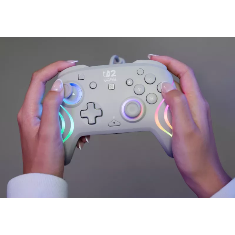 Controller da gaming RGB con filo Turtle Beach Afterglow Wave grigio – USB-C, cavo 3 m, per Nintendo Switch / Switch 2 / Switch OLED