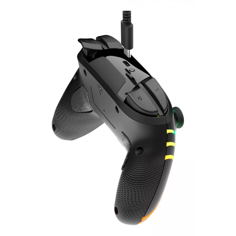Controller da gaming RGB senza fili Turtle Beach Afterglow Wave nero per Nintendo Switch 2 — Bluetooth/USB-C, batteria ricaricabile integrata 20 h, cavo 3 m