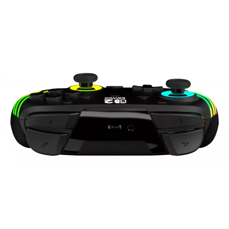 Controller da gaming RGB senza fili Turtle Beach Afterglow Wave nero per Nintendo Switch 2 — Bluetooth/USB-C, batteria ricaricabile integrata 20 h, cavo 3 m