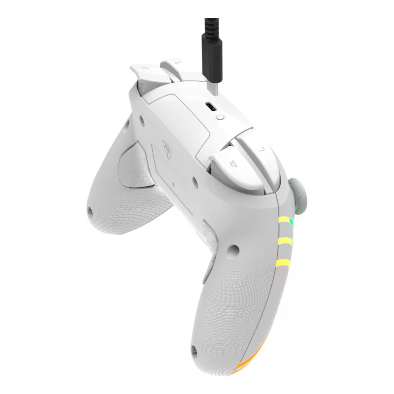Controller da gaming RGB senza fili Turtle Beach Afterglow Wave bianco per Nintendo Switch 2, Bluetooth/USB-C, batteria ricaricabile integrata 20 h, cavo 3 m