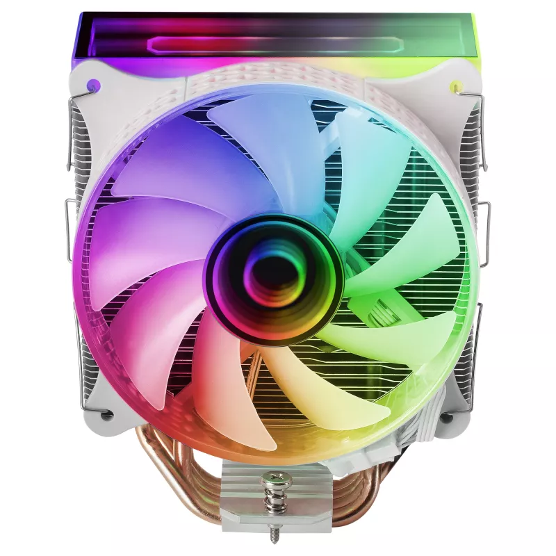 Mars Gaming MCPU-VR White dissipatore CPU Dual Infinity Mirror ARGB 4 heatpipe HCT 180W TDP PWM ultra-silenzioso ventola 12 cm