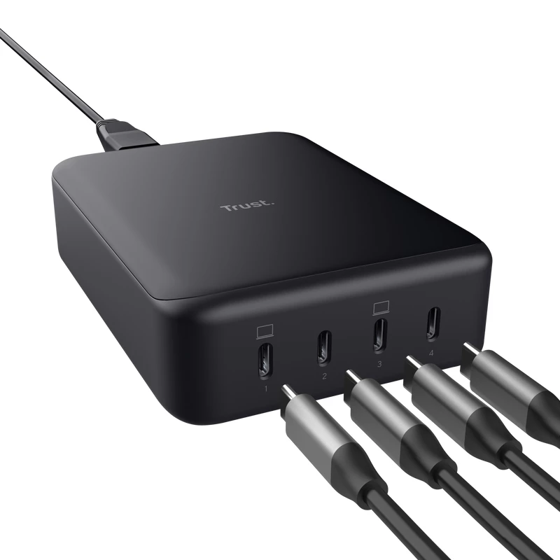 Caricabatterie AC Trust Maxo nero 20 V 4 USB Type-C ricarica rapida